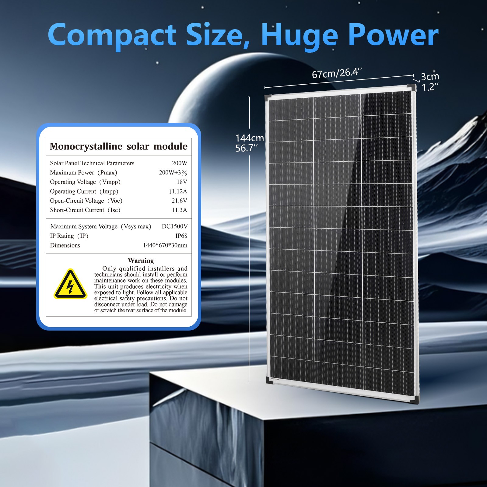 AeternaSol 4Pack 200W Bifacial Solar Panel N-Type Mono 800W Off-Grid Home RV US