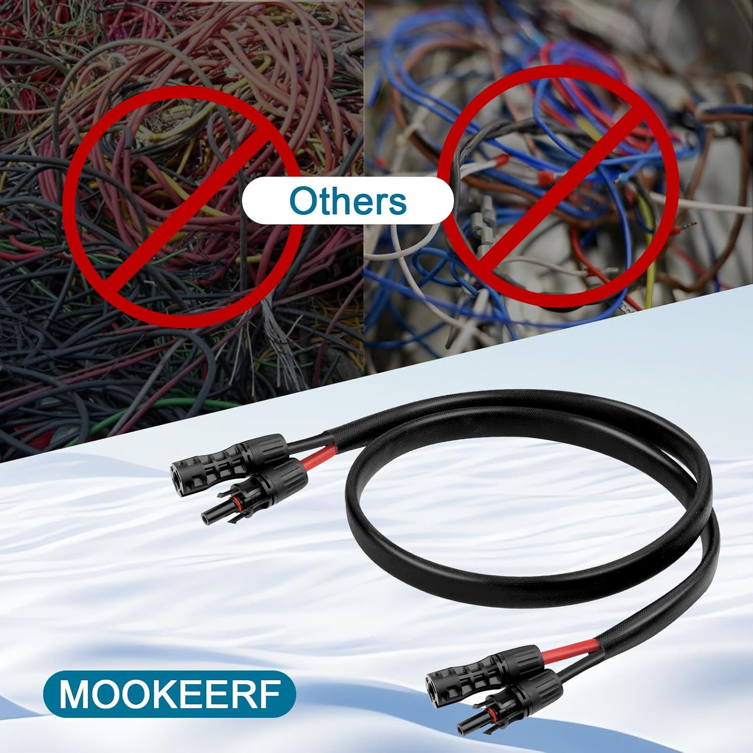 Solar Panel Extension Cable – 8AWG 50FT Solar Wire with Female & Male Waterproof