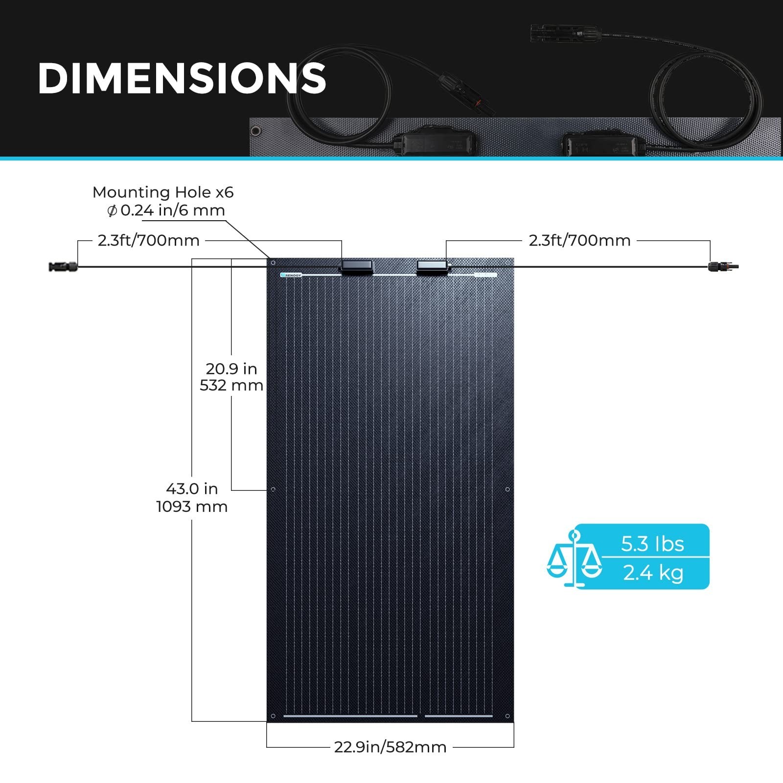 100W Flexible Solar Panel 12V – High-Efficiency 22% Ultra Lightweight for RV, Bo