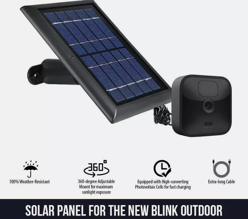 Wasserstein BLINKXTSOLBLK2PKUS Outdoor Solar Panel – Black (2 Piece)