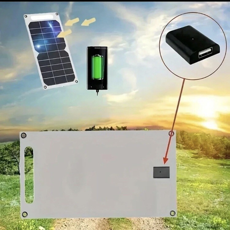 USB Solar Panel Power Bank for Outdoor Camping Hiking Phone Charger 5V Portable