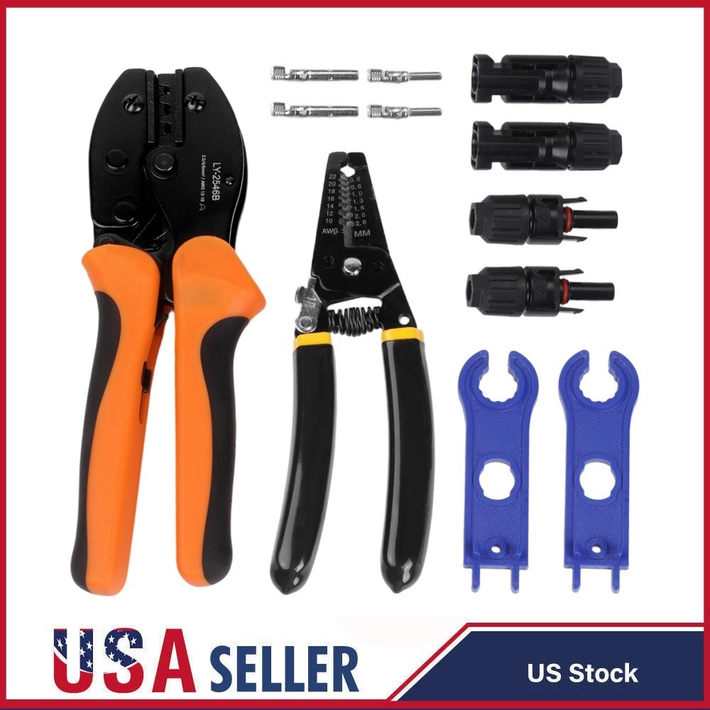 Solar PV Panel Crimping Tool Kit Solar Connector Crimper For AWG14-10 2.5/4/6mm²