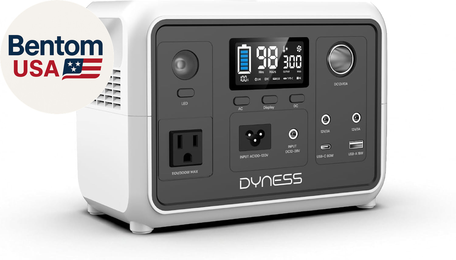 Portable Power Station 300W, 256Wh Solar Generator with 110V Pure Sine Wave AC O