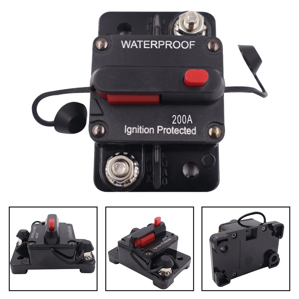 Innovative Push Button Manual Reset on a 200A DC Circuit Breaker Holder