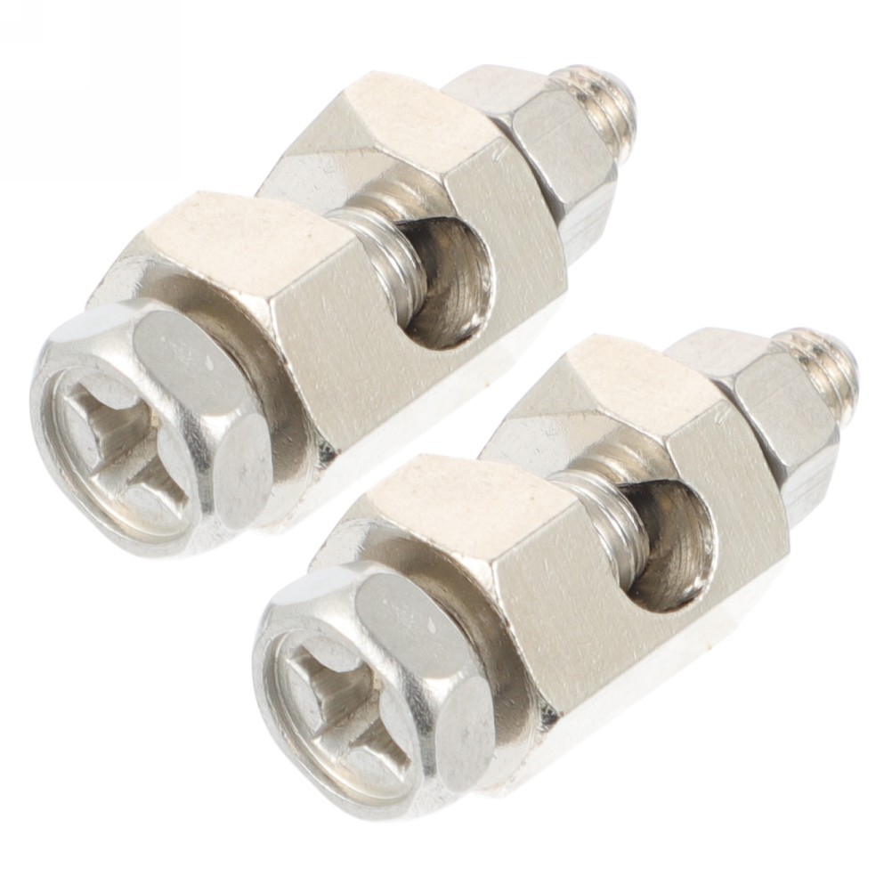 2Pcs Reusable Solar Panel Grounding Lugs Copper Cable Clamps Silver Color