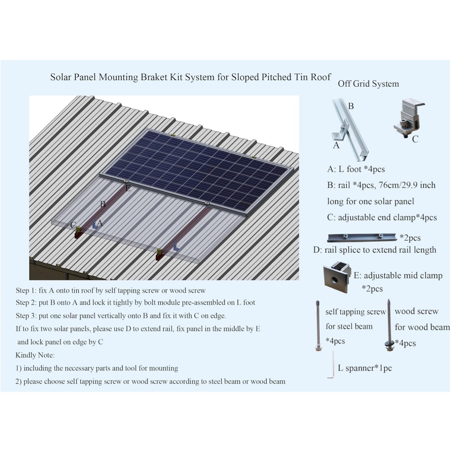 Vertical Solar Panel Mounts for Tin Roof Installation