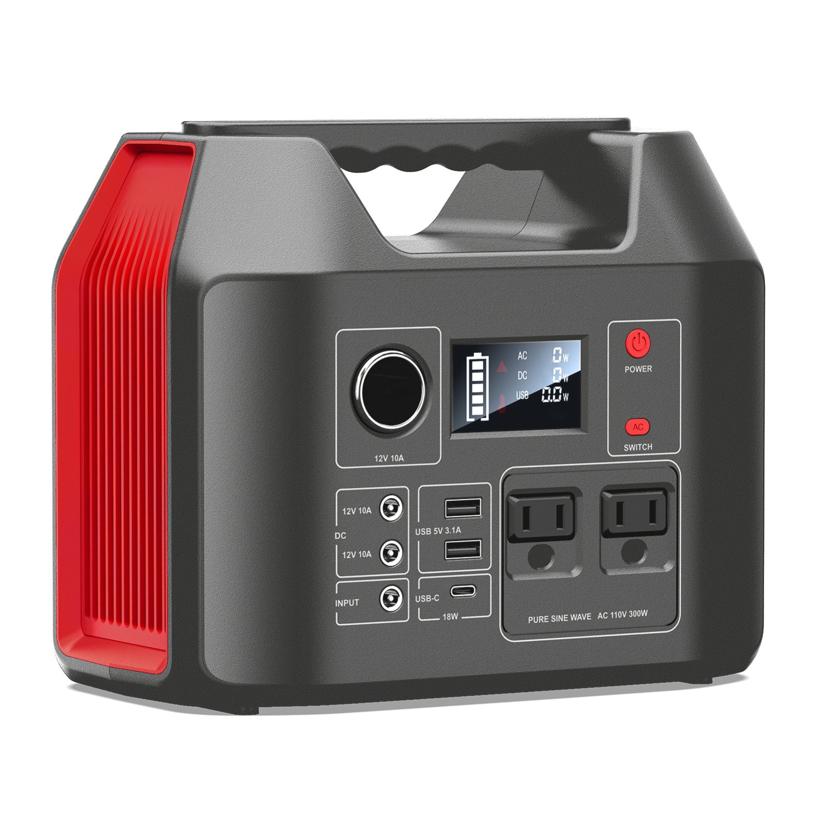 Portable Power Station 300W 80000mAh Battery Bank Camping AC DC Solar Generator