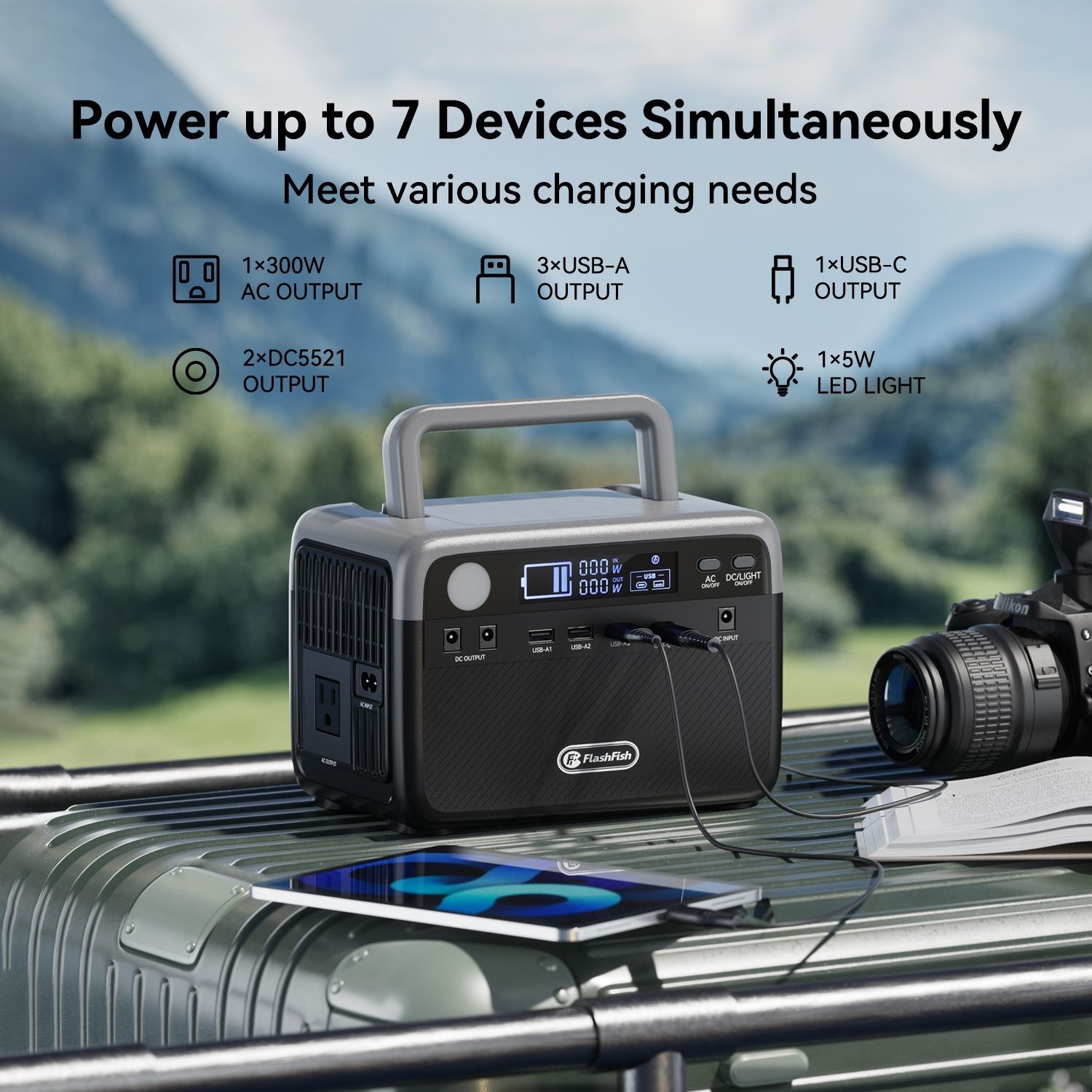 300W 72000mAh Portable Power Station Solar Generator CPAP Backup Battery Charger