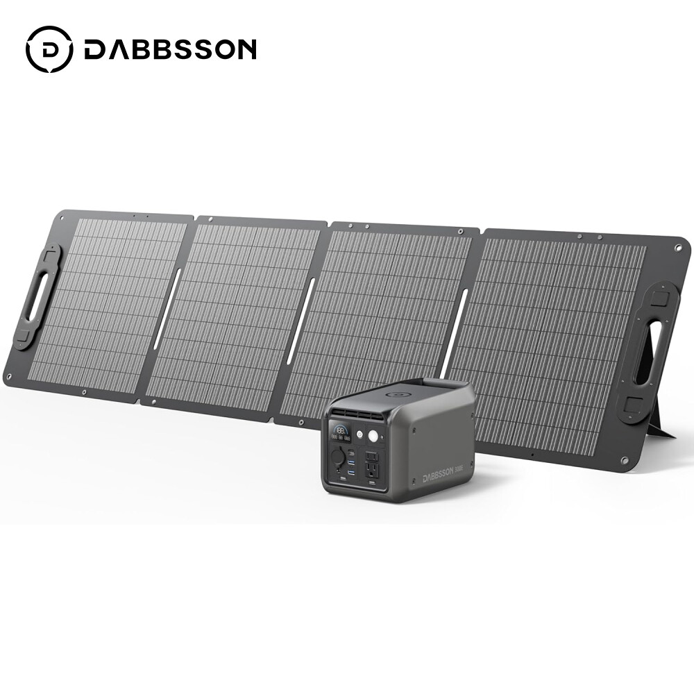 Portable Power Station 298Wh 300W Solar Generator with 120W Foldable Solar Panel