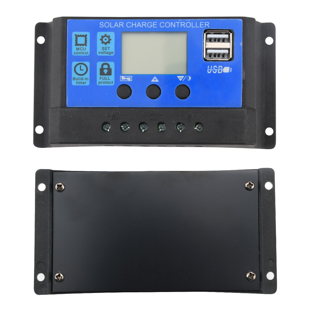 Solar Panel 12V/24V 10A-60A Battery Charge Controller LCD Regulator Dual USB New