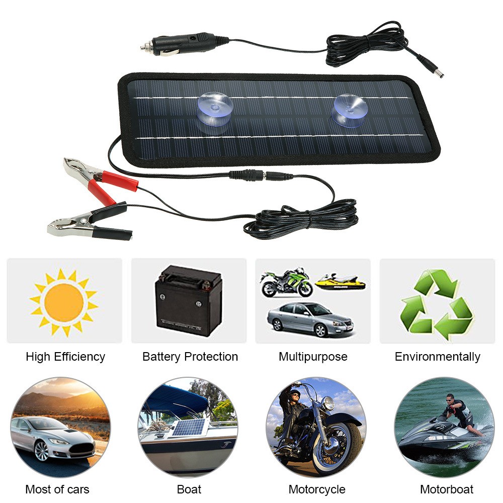 12V Car Lead Acid Battery Solar Charger Panel Trickle Maintainer Solar Charger