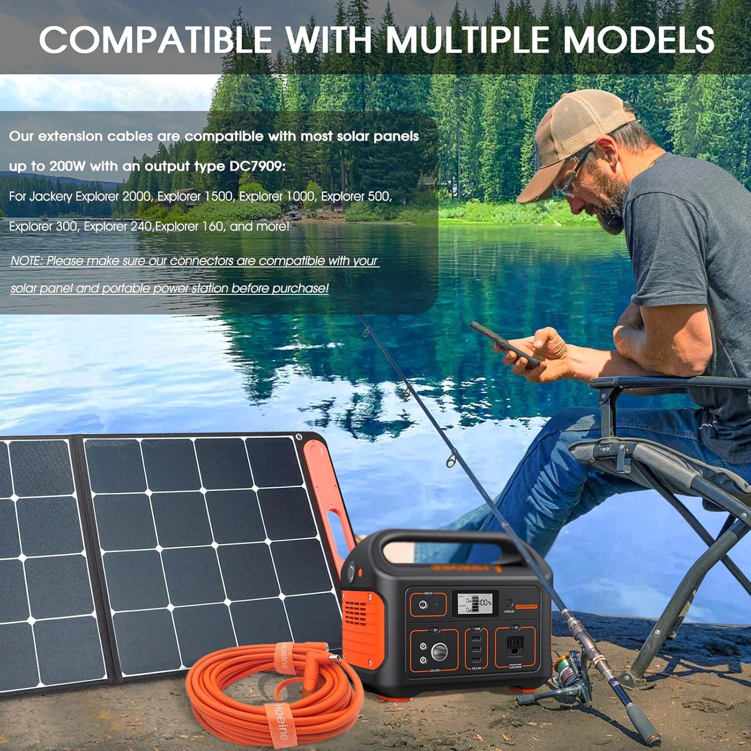 Solar Panel Extension Cable Compatible with Jackery 35FT, Orange