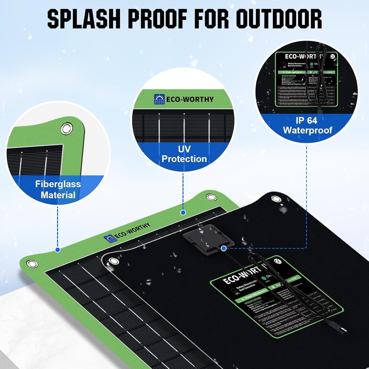 7.5W Waterproof Solar Car Battery Charger – Dual Charging Modes for All Vehicles
