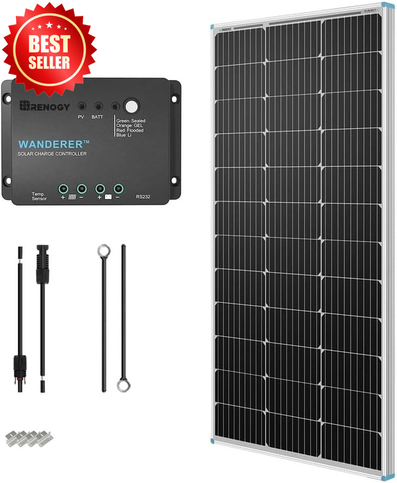 100W 12V Solar Panel Starter Kit 30A PWM Controller RV US