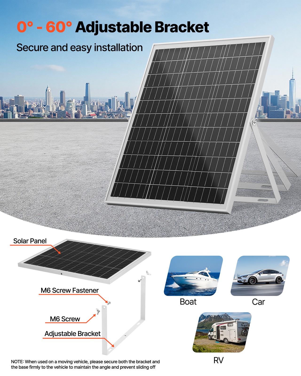 VEVOR Solar Battery Trickle Charger Maintainer 25W 12V with MPPT Controller