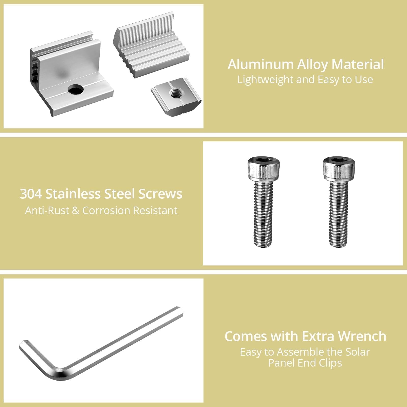 Solar Panel Mounting Brackets 30-50mm Adjustable, 10pcs Aluminum Solar Panel …