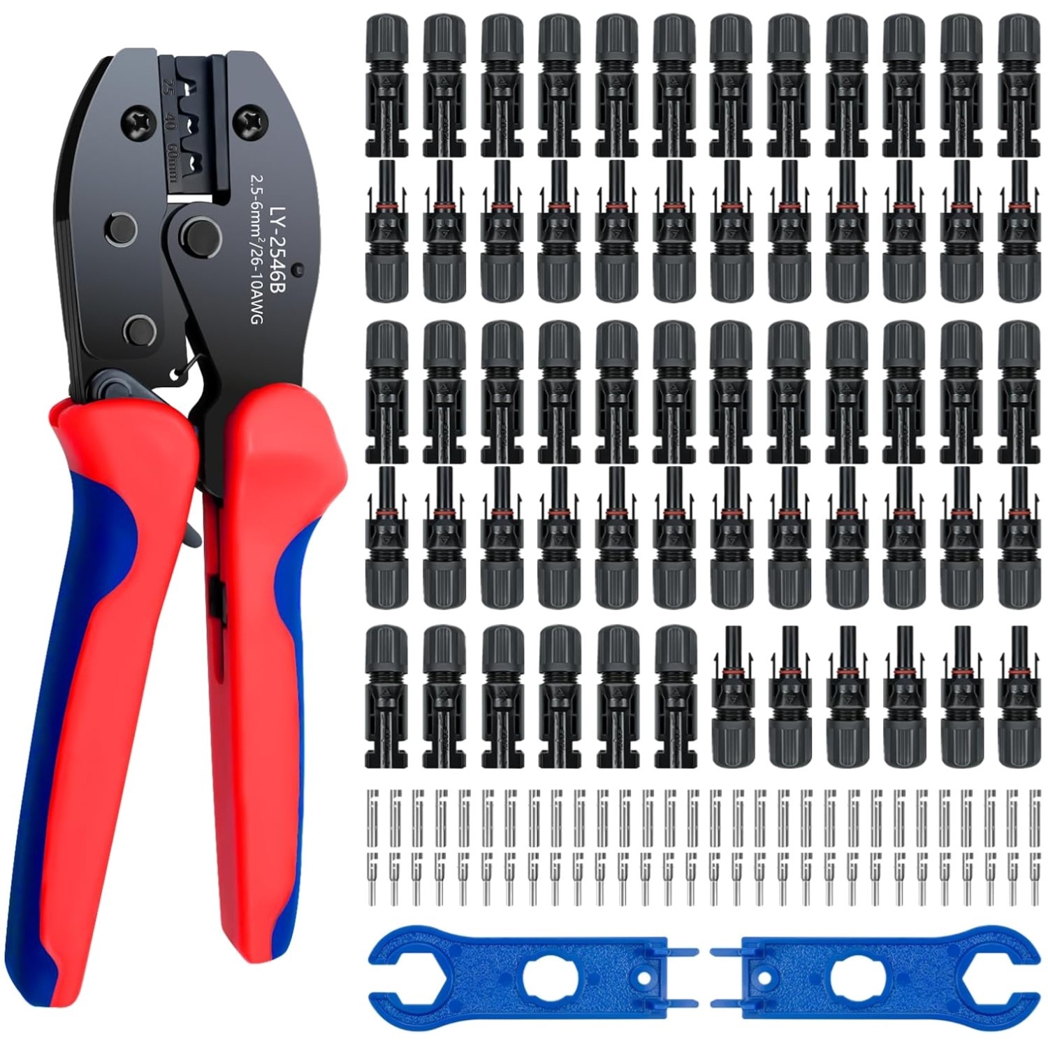 Solar Panel Connector Kit, 60PCS Crimper Tool Set