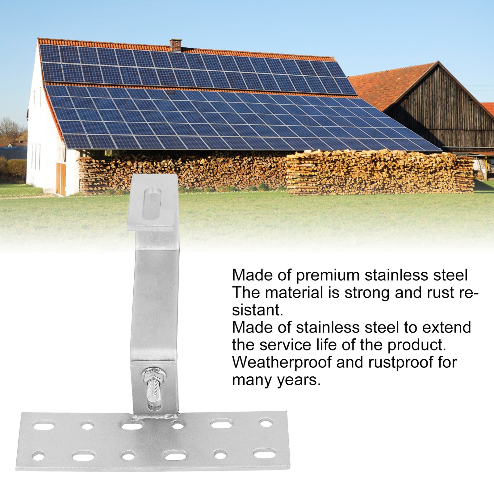 Stainless Steel Solar Panel Brackets Durable Mounting For Tile Roof