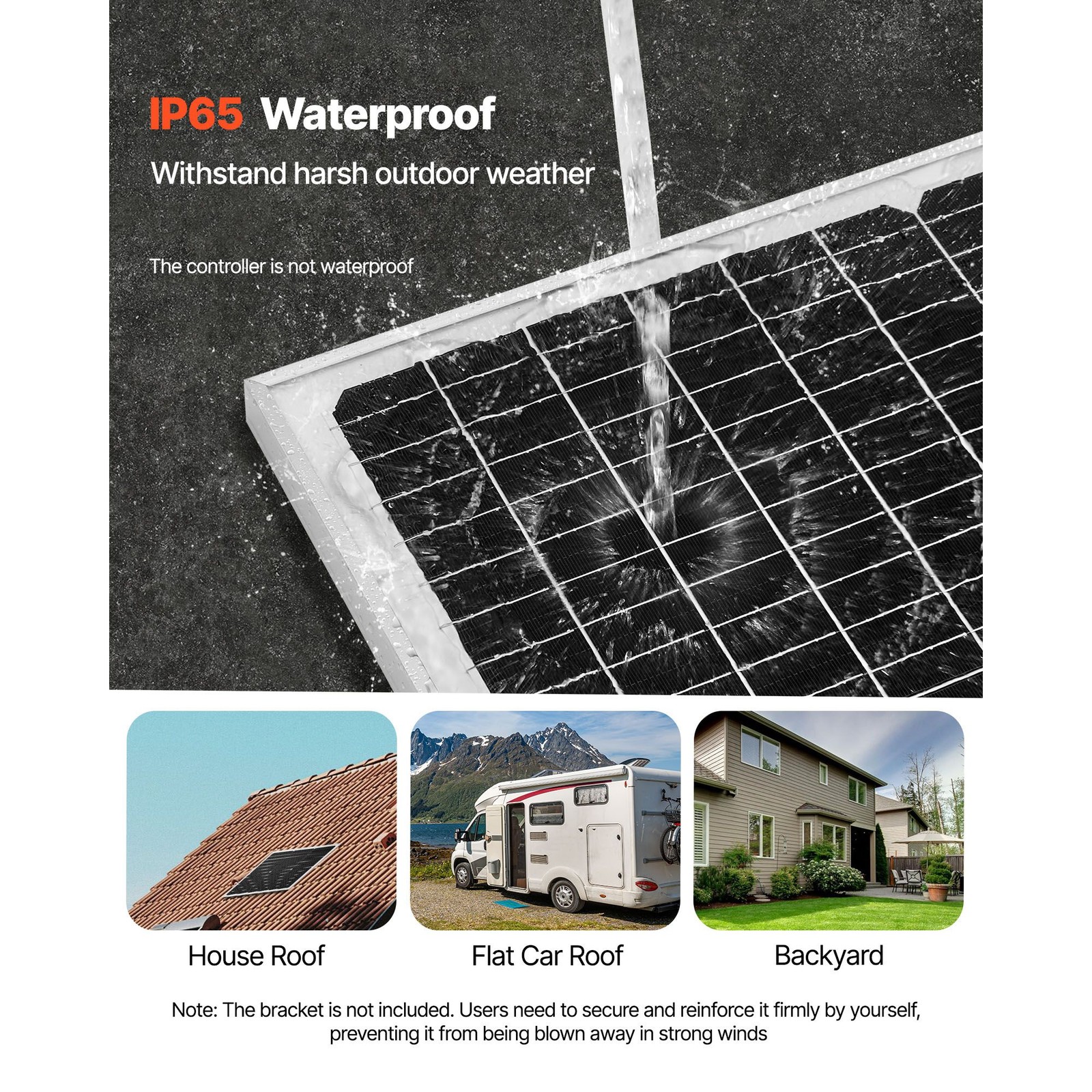 50W 12V Mono Solar Battery Charger with Upgraded MPPT & IP65 Waterproof