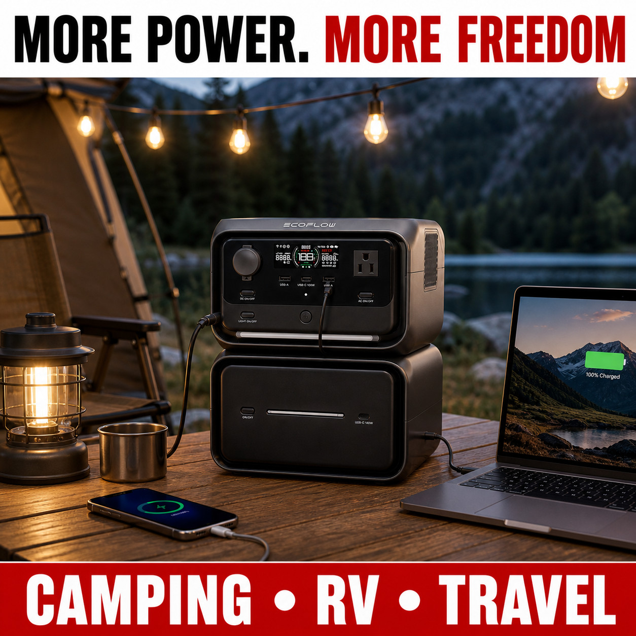 EcoFlow RIVER 3 Max 600W Portable Power Station 858Wh UPS Fast Charge