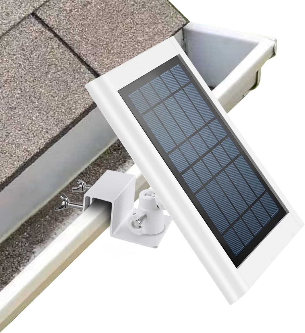 White Adjustable Aluminum Gutter Mount for Ring Solar Panel
