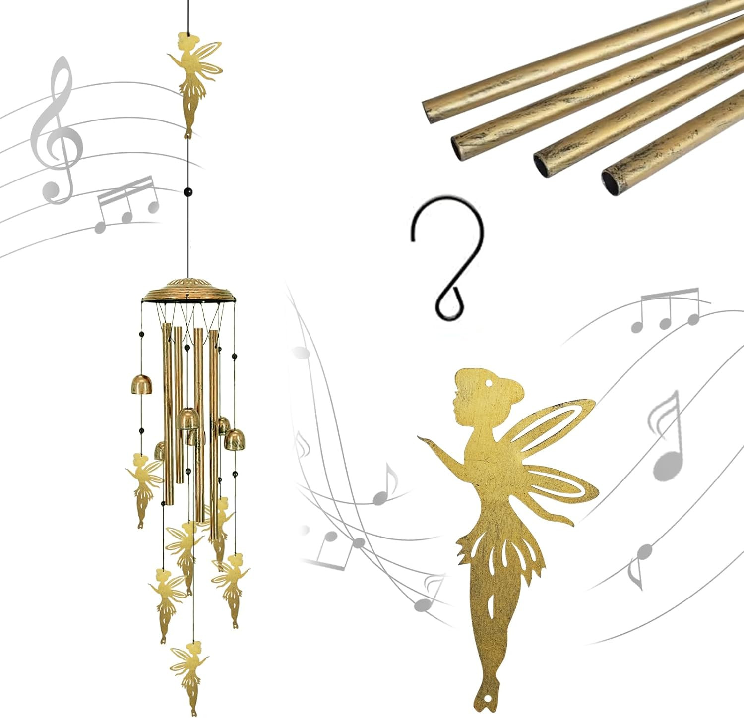 Wind Chimes for outside Unique – Large Flower Fairy Garden Sympathy Wind Chimes