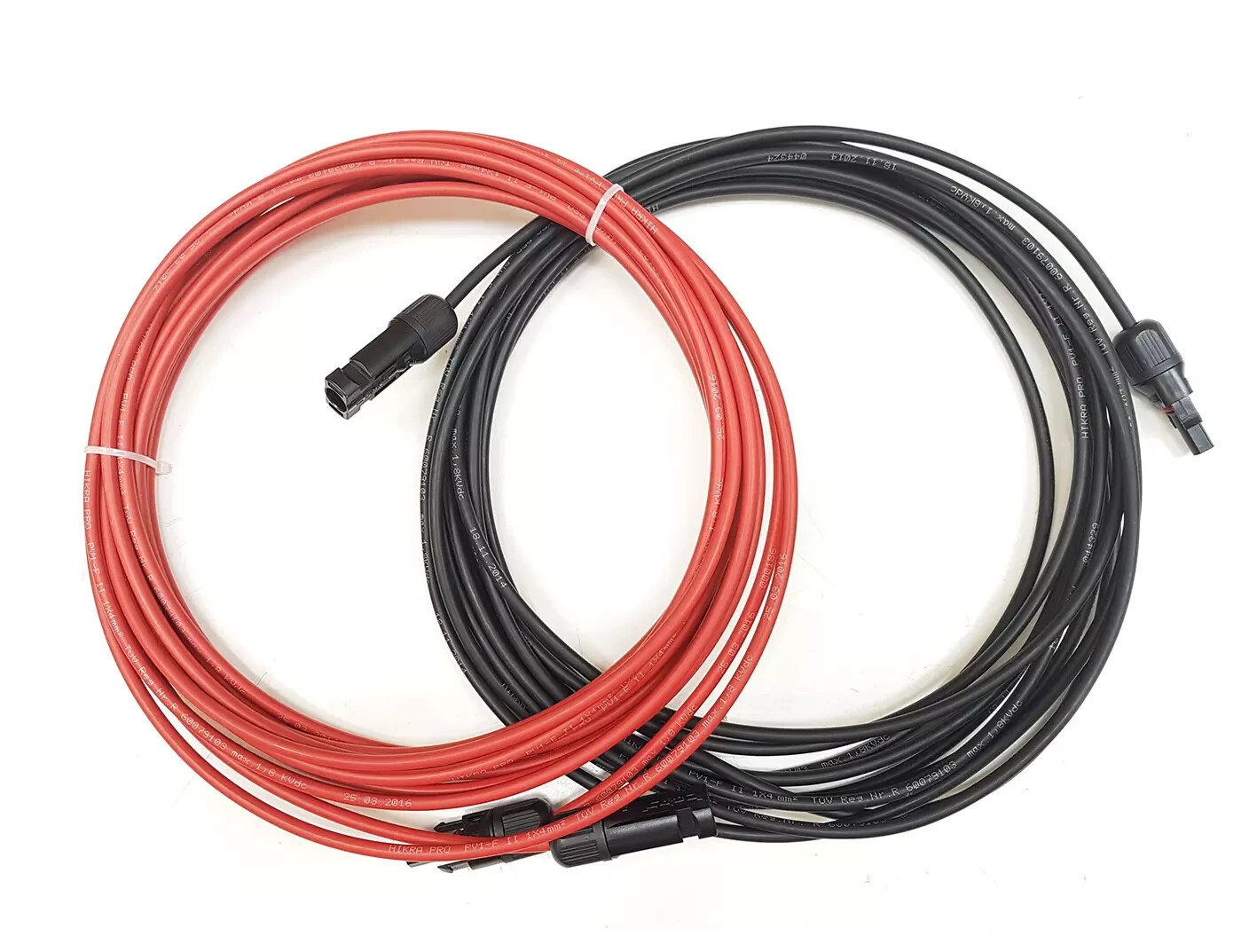 Solar Panel PV Cable Wire 6mm² 5 Pairs Connectors 100 meter Rolls Red and Black