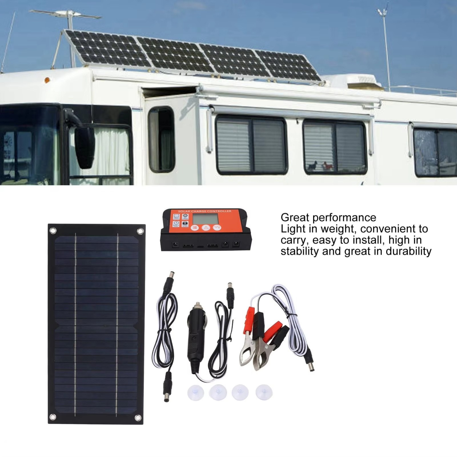 600W Solar Panel Monocrystalline High Efficiency 100A Charge Controller Kit