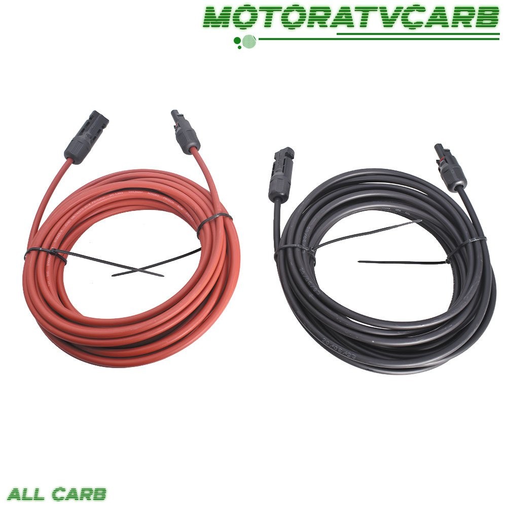 ALL-CARB 30 FT 12 AWG Black + Red Solar Panel Extension Cable Wire Connector