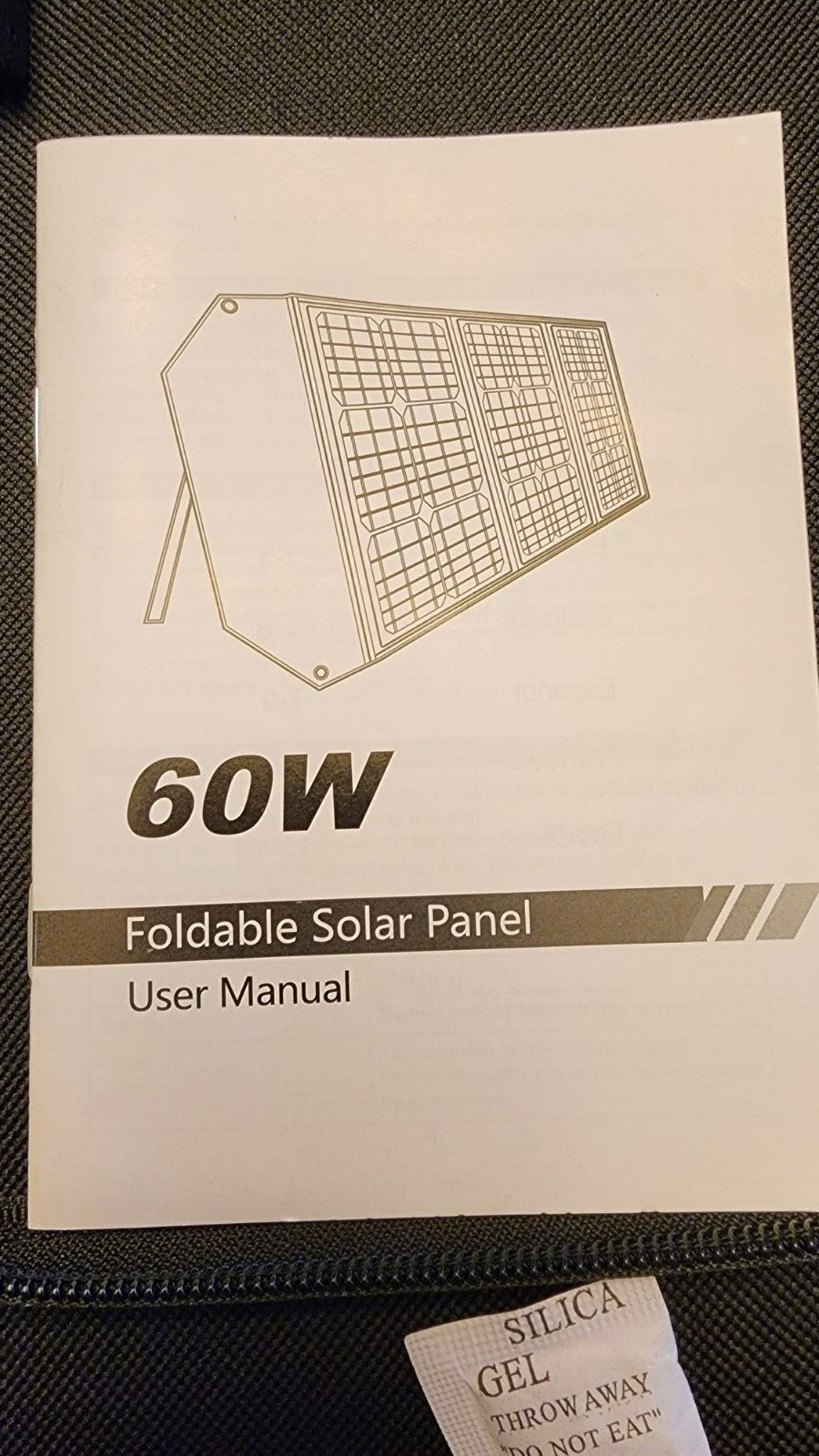 Powkey 60W Foldable Solar Panel with 18V DC Output S60, Camping, Emergency Power