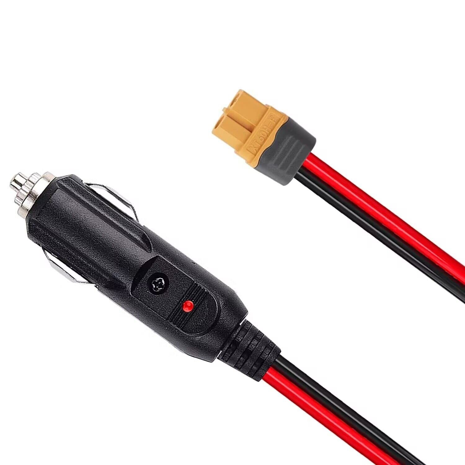 XT60 Extension Cable 3.3ft, Female to Cigarette Lighter Male Plug, 12AWG Adapter