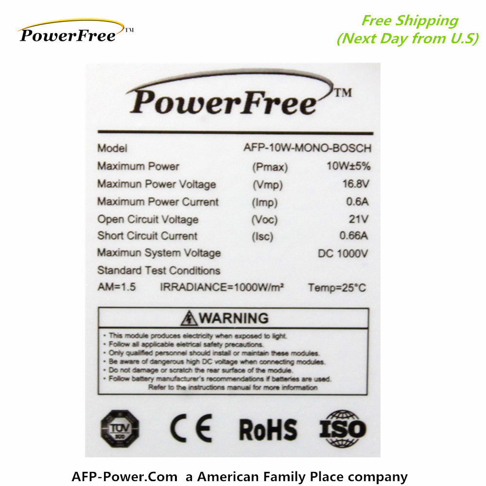 Bosch COMPLETE KIT 10W 10 Watt Mono Solar Cell Panel Kit for 12v Battery RV Boat