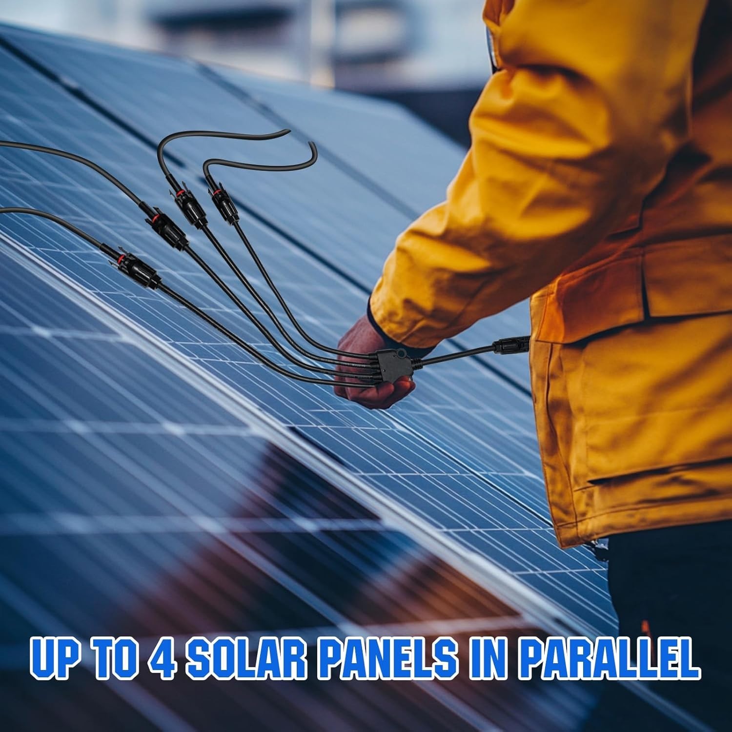 ECO-WORTHY Solar Y Branch Connectors 1 to 4 Parallel PV Adapter |IP67 Waterproof