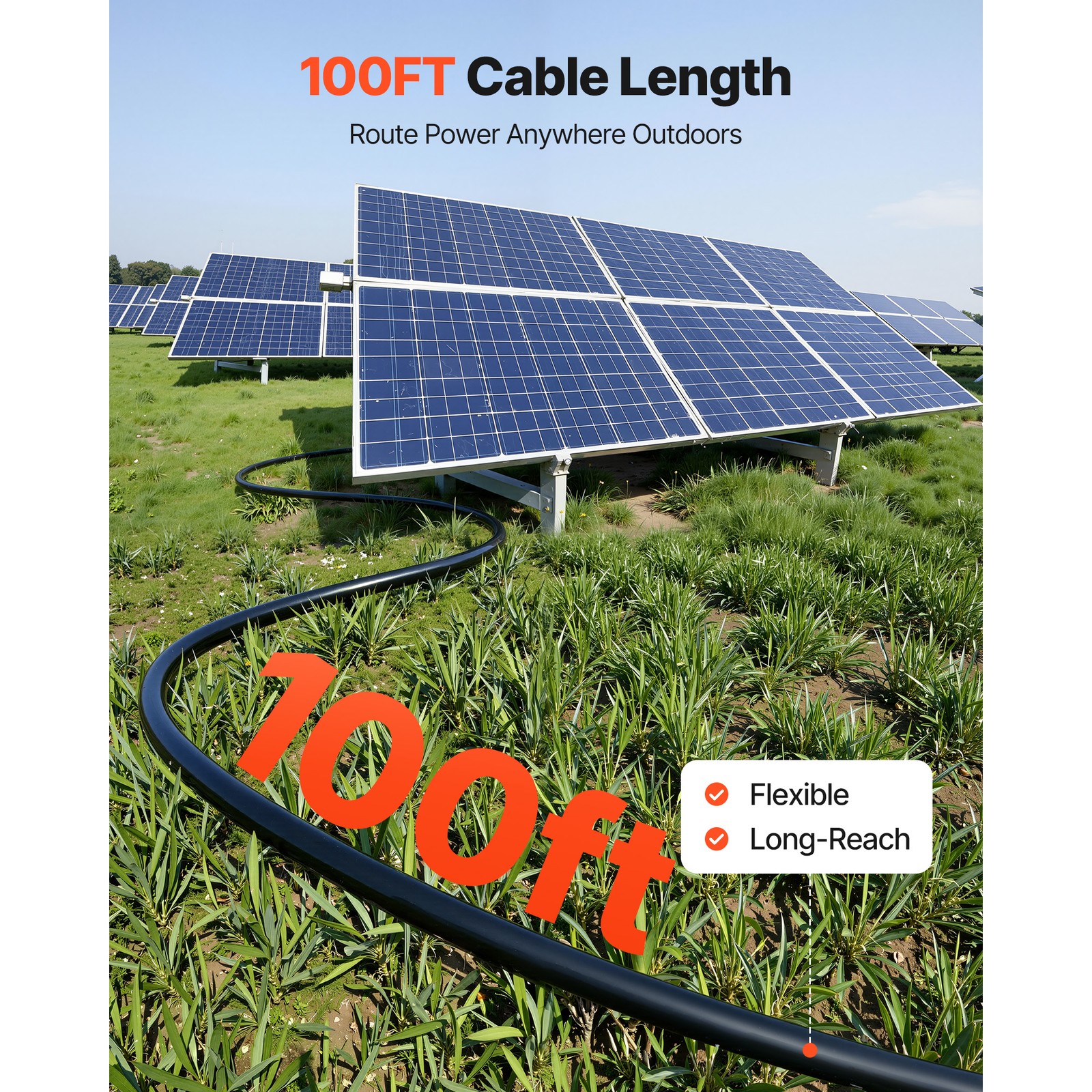 Uimoso Solar Panel Wire 100 ft Black and Red 10 AWG Tinned Copper Cable