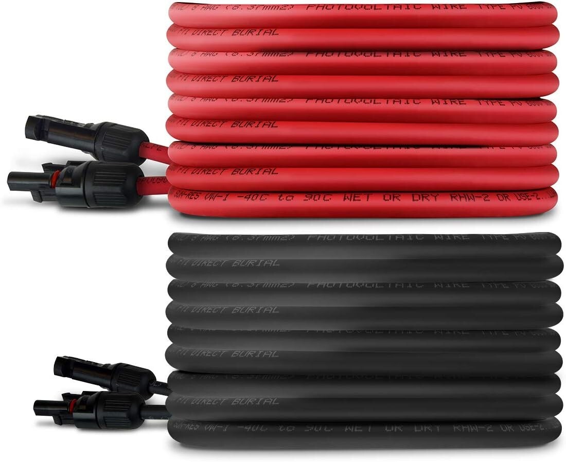 8 AWG/Gauge Solar Panel Extension Cable – Made in The M/F Solar Connector En…