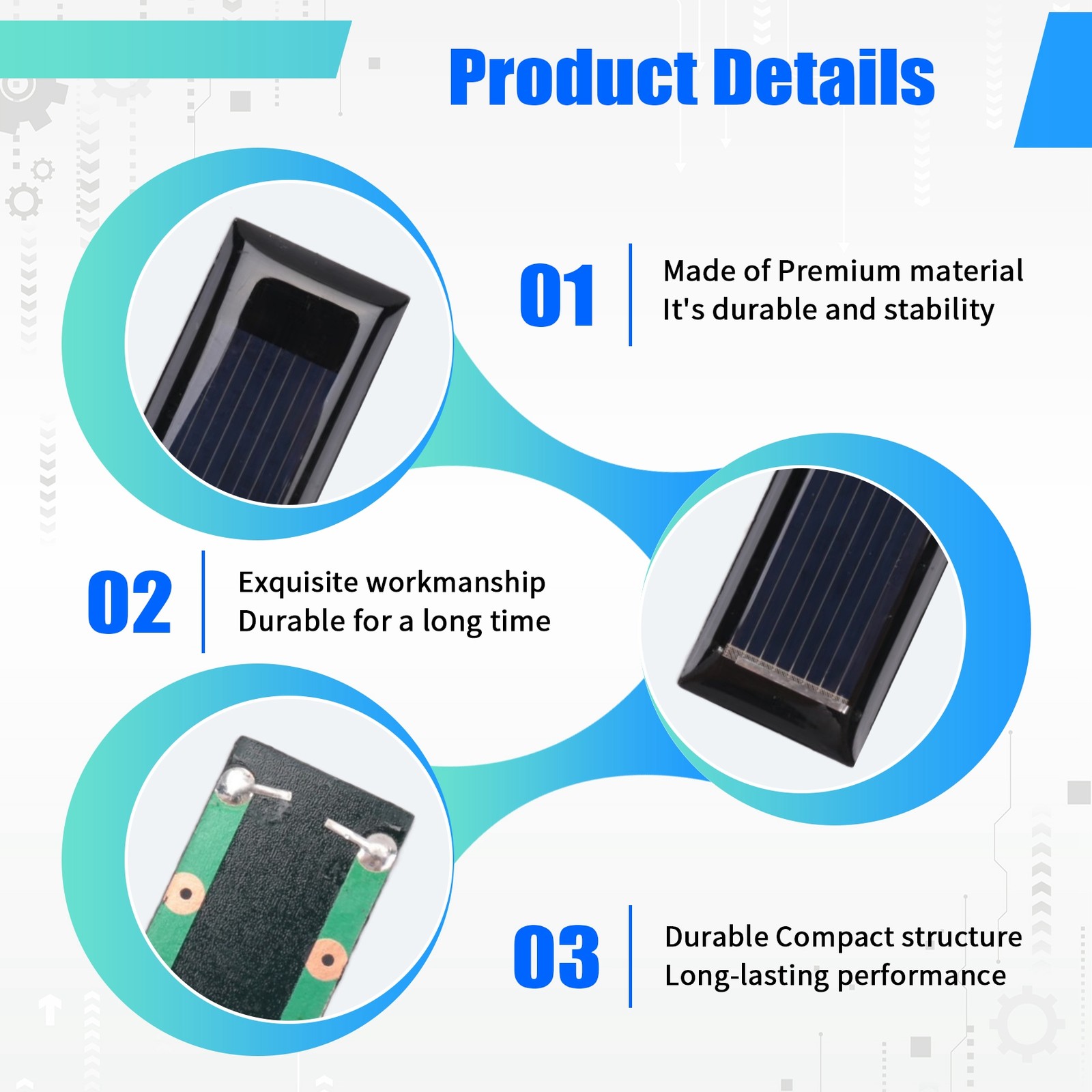 10Pcs Solar Panel 0.5V 100mA Solar Cells Photovoltaic panels Module Sun 4437