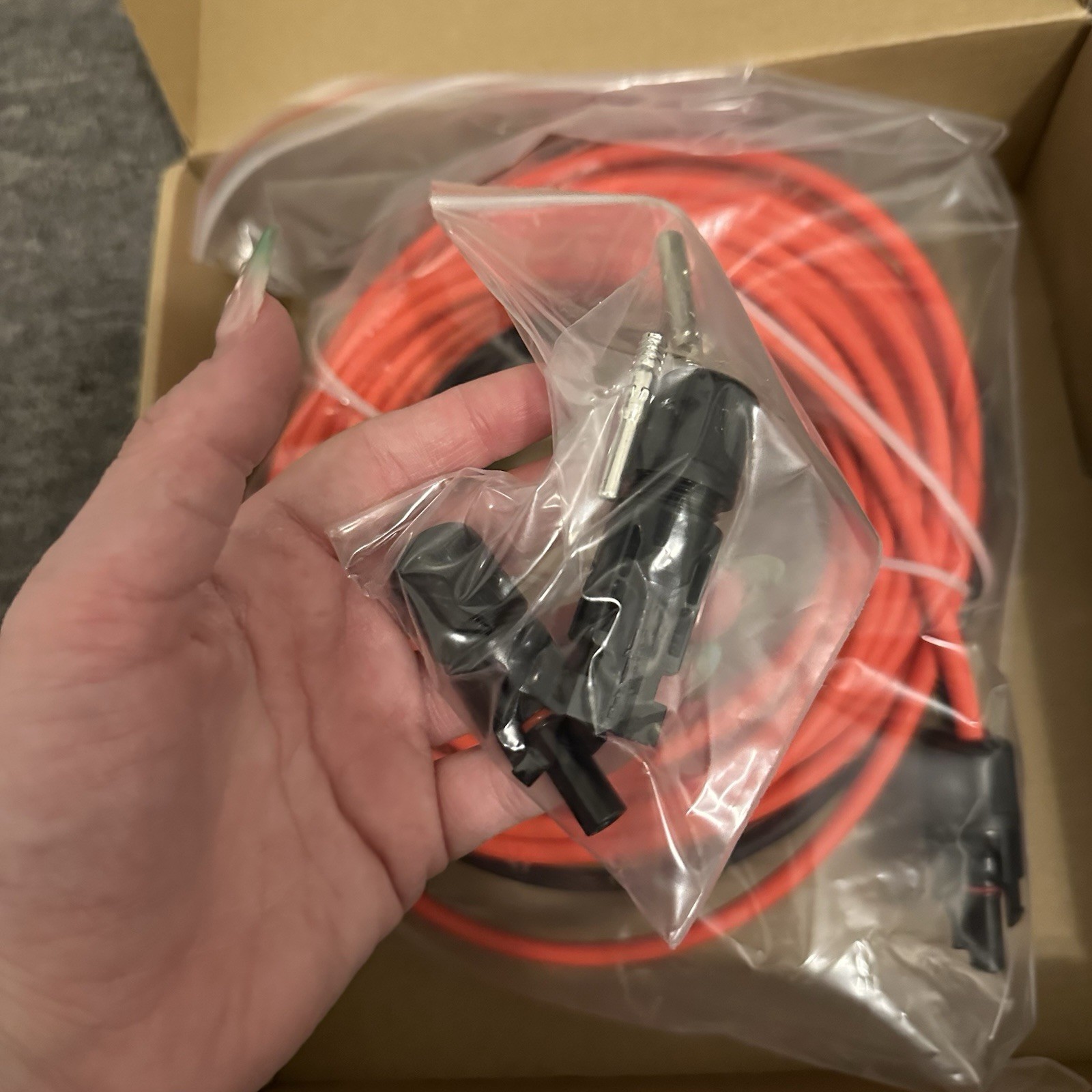 1 Pair 12 AWG Black + Red Wire Connector Solar Panel Extension Cable 30 Feet
