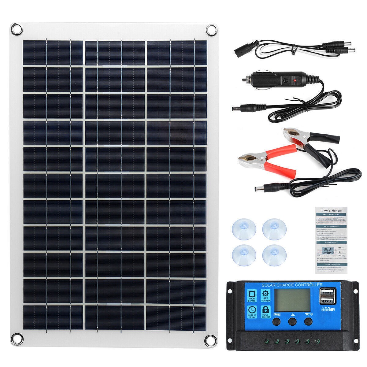 20W Solar Panel 20 Watt Generator For Caravan 10-100A Solar Charge Controller