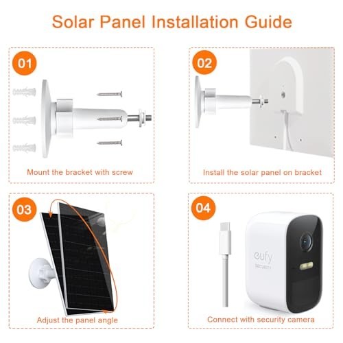 7W Solar Panel USB-C Charger IP66 Waterproof 360 Adjustable Mount 7.2ft Cable 2