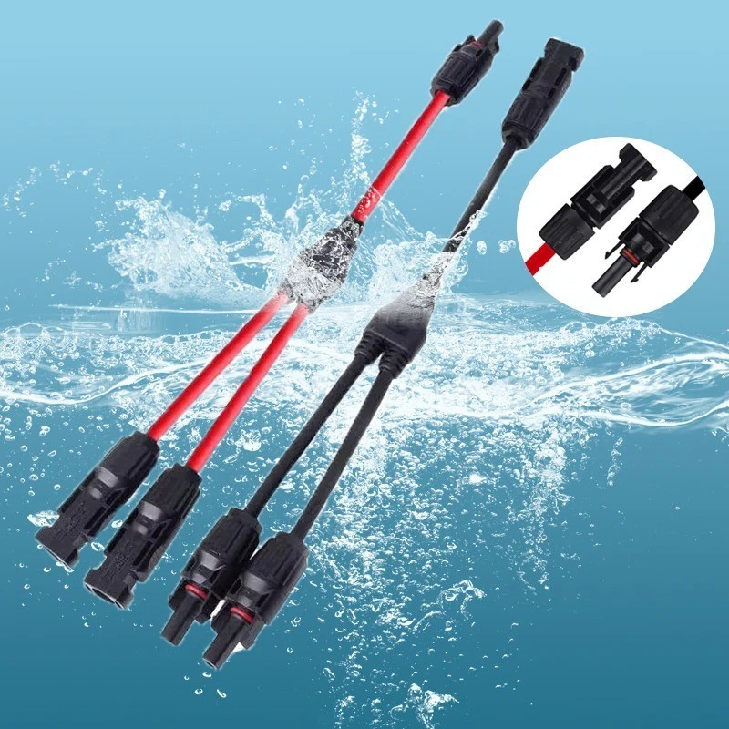 2PCS Solar Y Branch Connector Cable 30A 1000V PV Panel Parallel Adapter