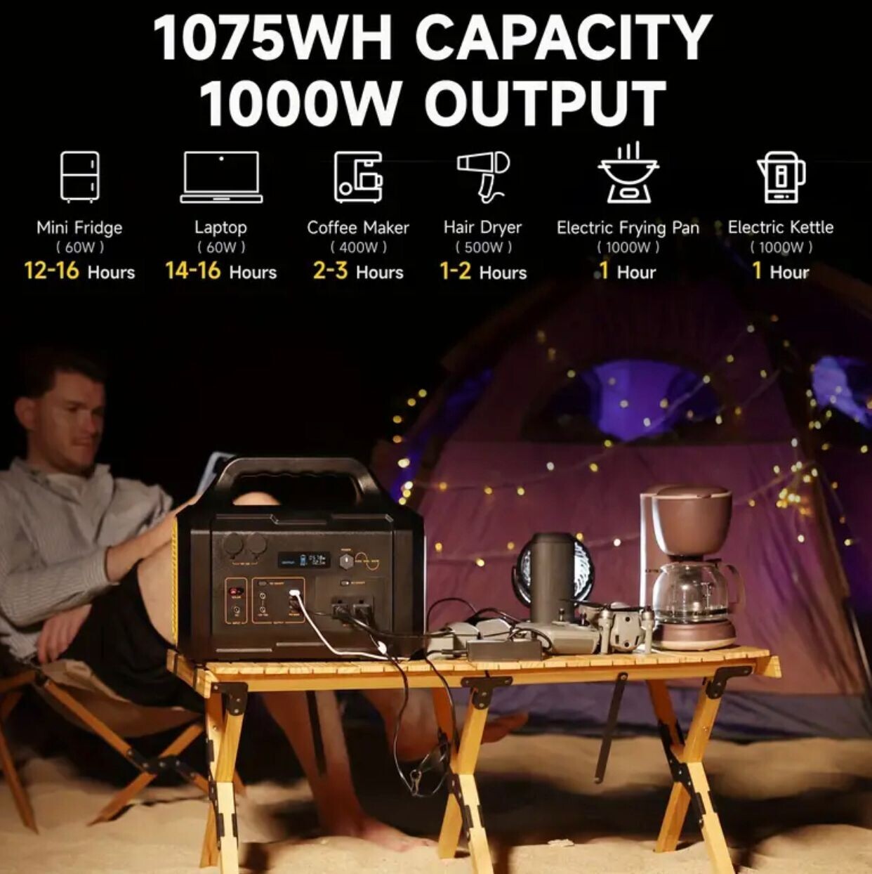 1000W Portable Power Station FlashFish-1075Wh