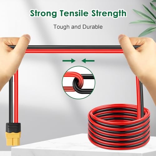 12AWG XT60 Extension Cable 2PCS XT60 to XT60 Cable with Male to Female 3FT