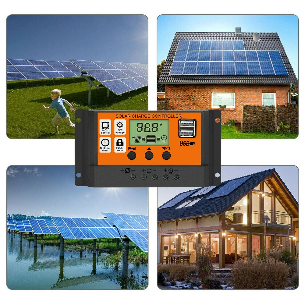 100A MPPT Solar Panel Kit Regulator Charge Controller Auto Focus Tracking 12/24V