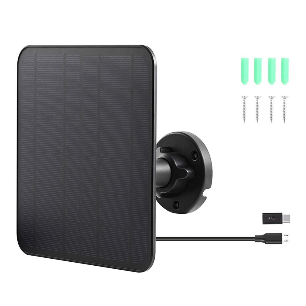 5W Solar Panel Charger For Ring Video Doorbell 4/3/2 Solar Charger W/Power Cable