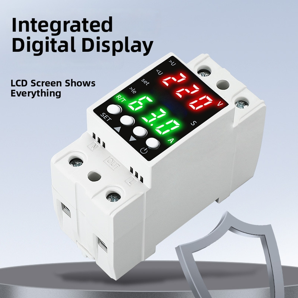 AC80-300V Voltage Protector Featuring Dual LCD Readout and Auto Reset Function