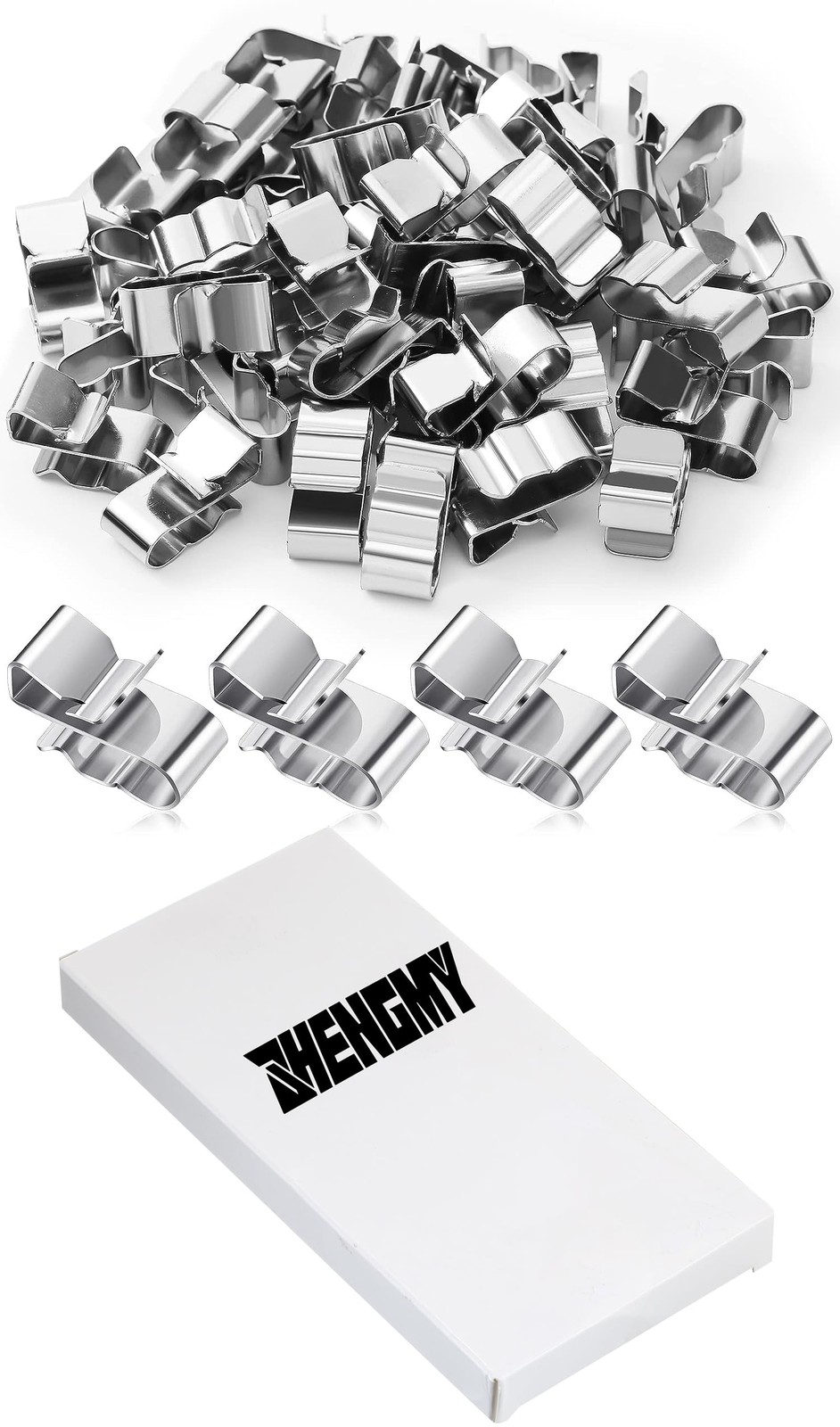 50 Pcs Trailer Frame Wire Clips Stainless Steel Metal Cable Clips 22.5 mm/ 0.89
