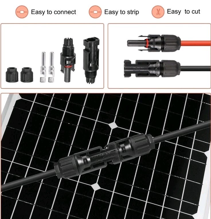 10 AWG Solar Panel Wire 229Ft Tinned Copper Extension Cable for Home RV & Marine