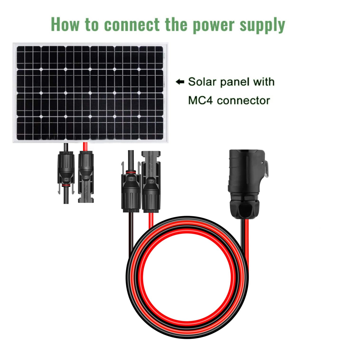 10awg 2 Pin Power Industrial Circular Connector To Solar Cable Adapter For Solar