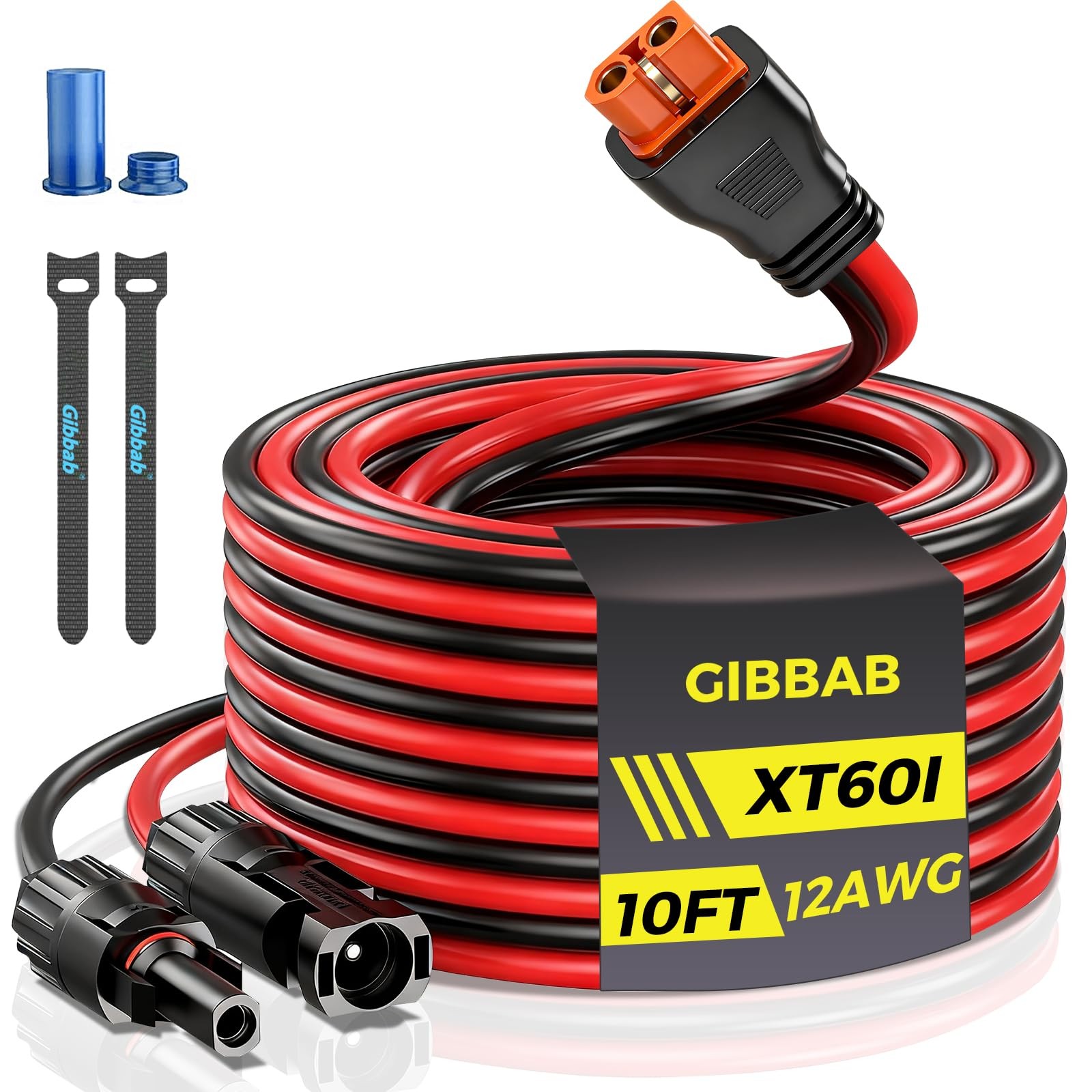 Solar Panel to XT60i Extension Cable 10FT 12AWG Copper Waterproof for Power Stat