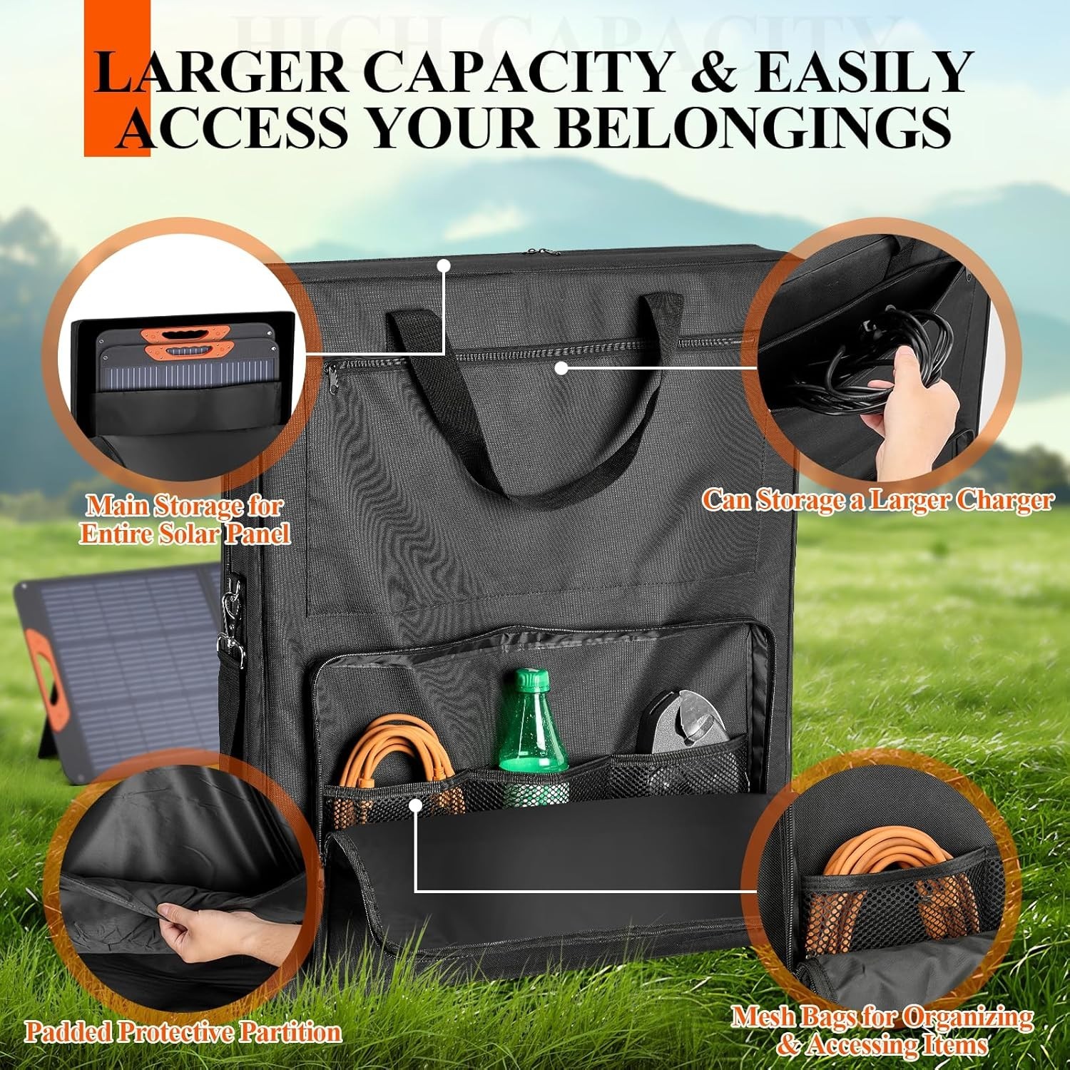 Solar Panel Carrying Case Compatible with Jackery Solarsaga 100W,Waterproof Sola